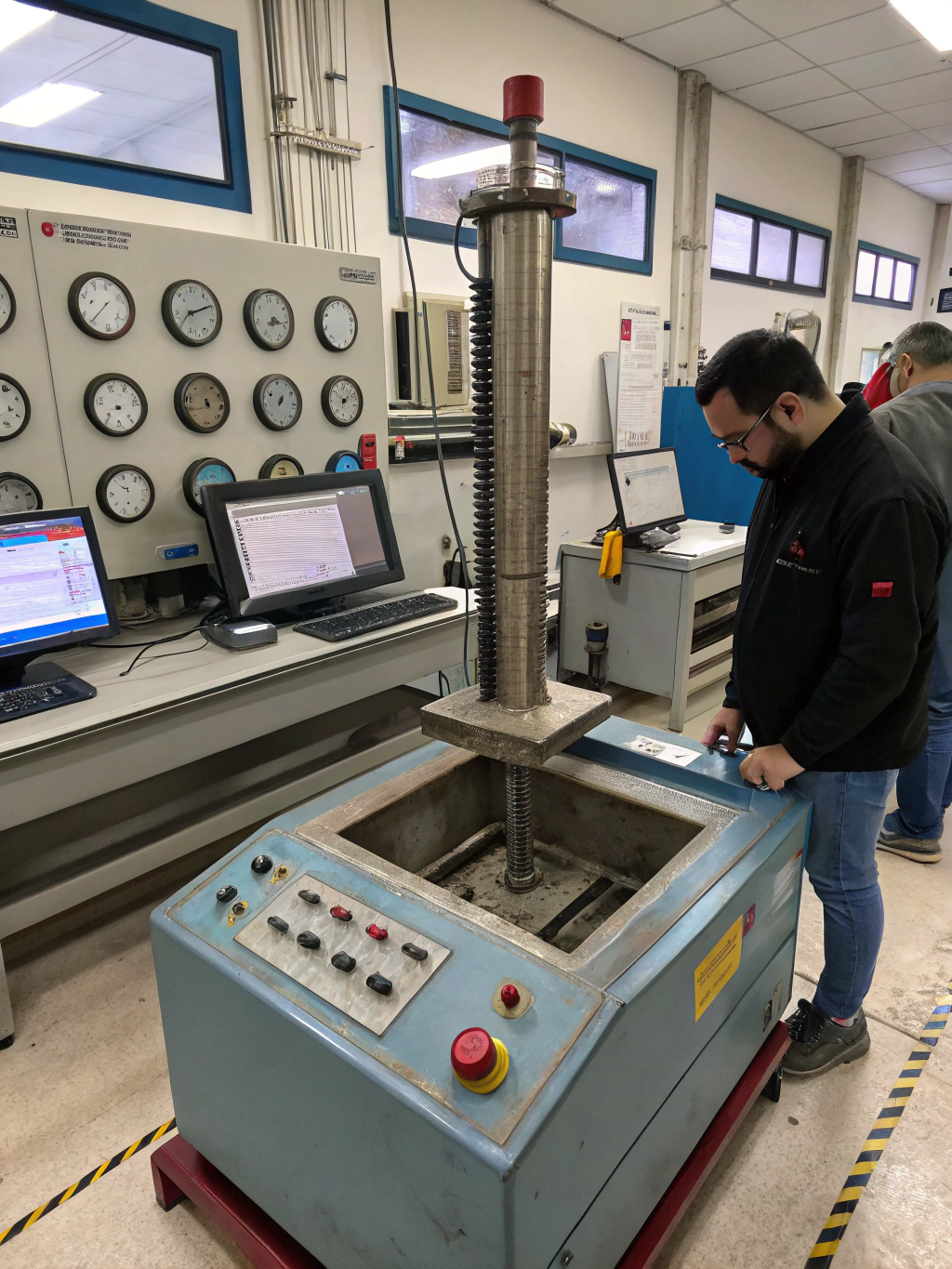 Brass material undergoing corrosion resistance testing in industrial lab