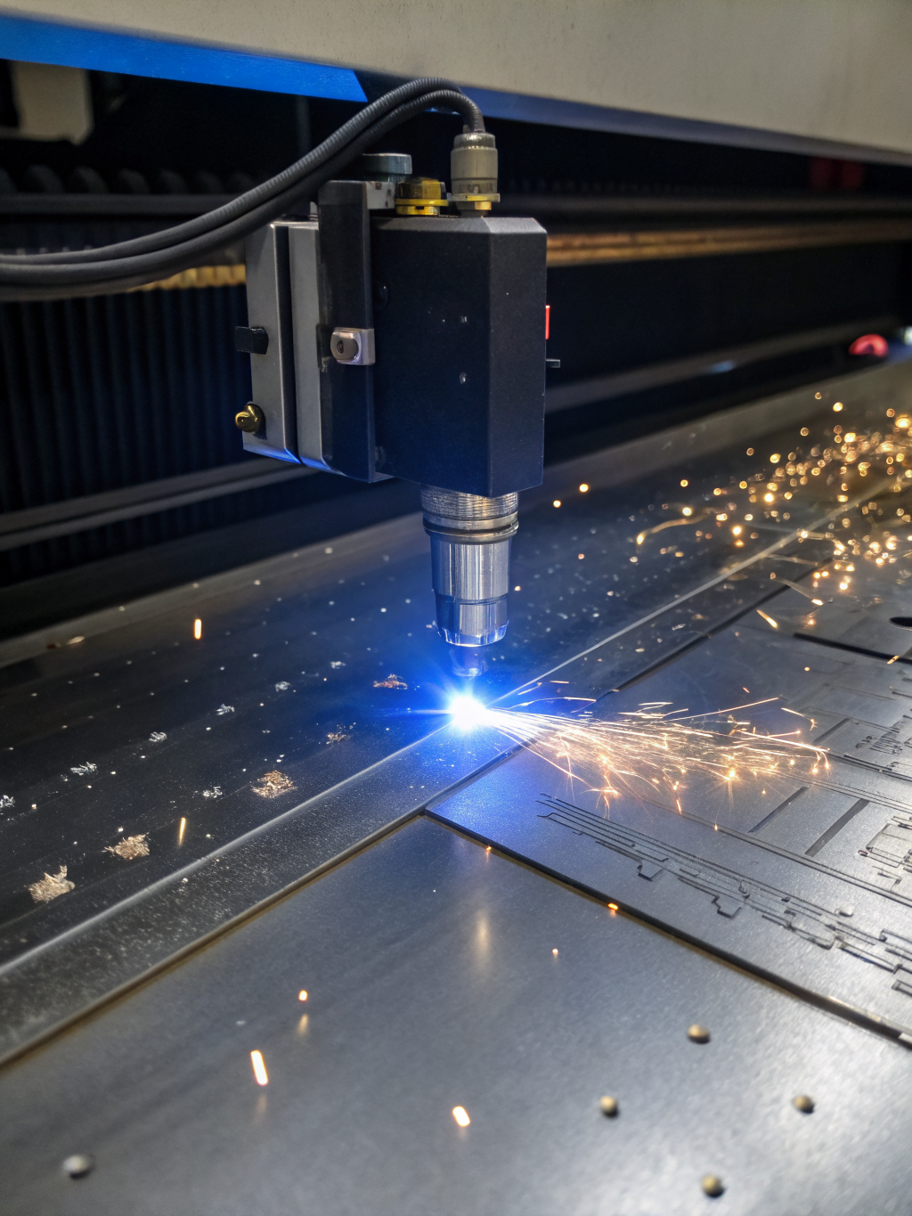 Professional technician operating a high-precision laser engraving machine