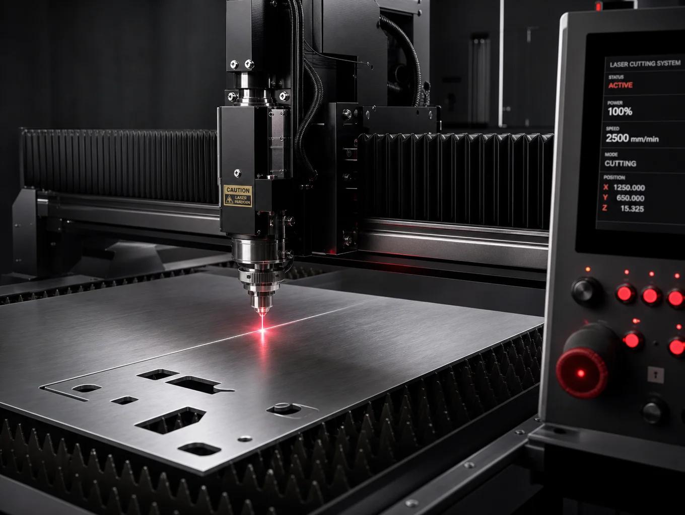 Industrial manufacturing equipment in operation