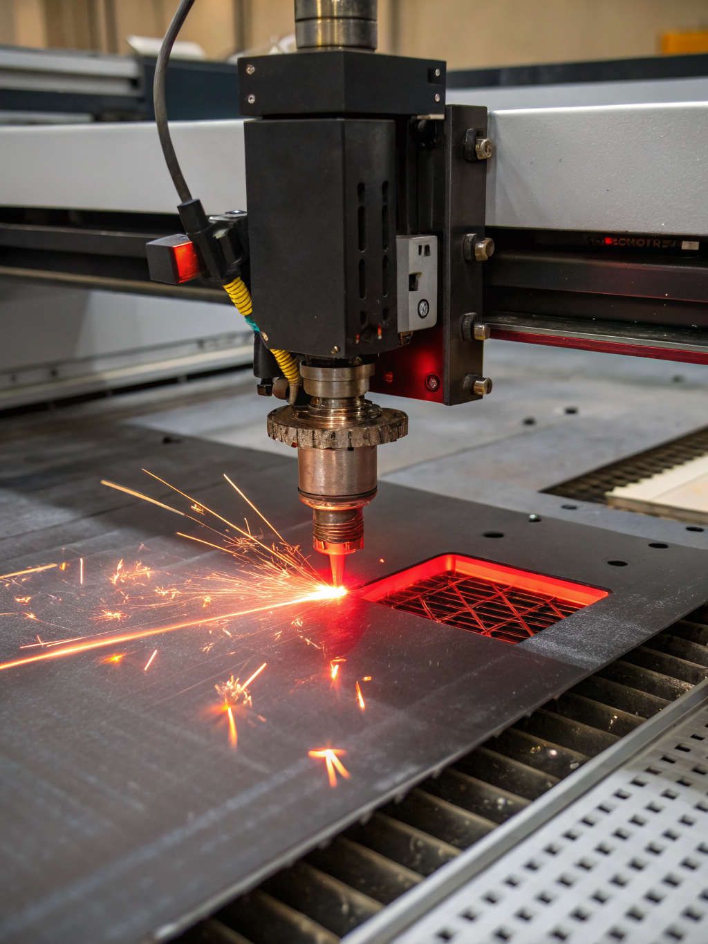 Close up of high precision laser engraving