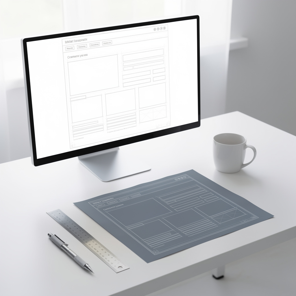 Digital blueprint on a screen