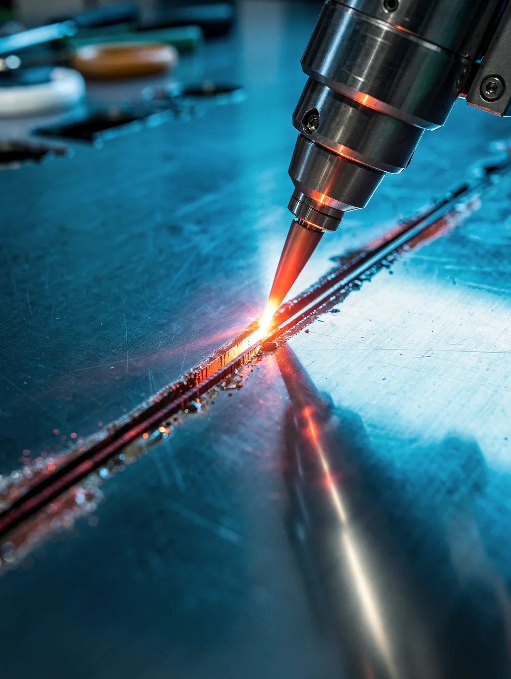 Industrial laser engraving process on metal surface