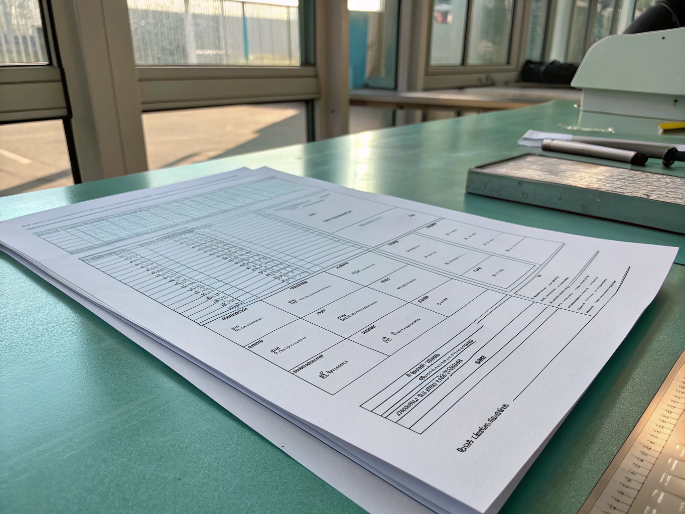 Submittal packages photo showing technical documentation and material data sheets
